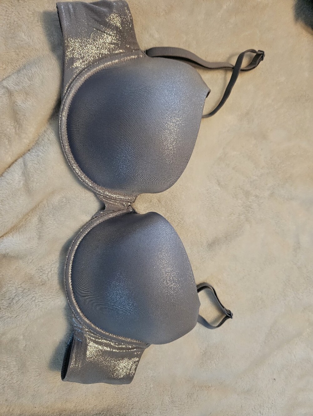 Victoria Secret Shimmer Bra in Metallic Blue/silver